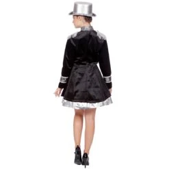 Damesjas Fluweel Zwart/Zilver -Halloween Winkel 320297 3gr