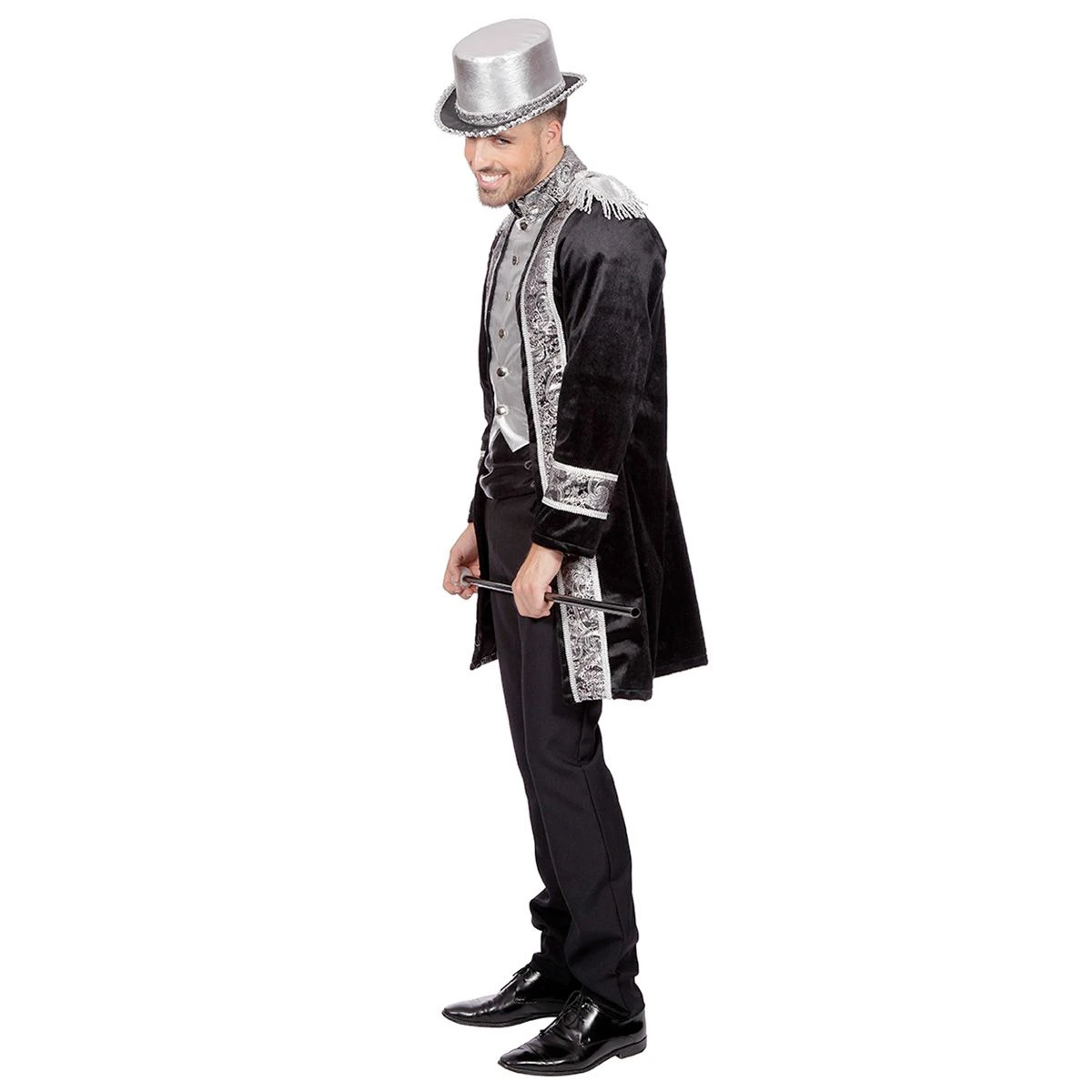 Herenjas Fluweel Zwart/Zilver 2 Herenjas Fluweel Zwart/Zilver - Afbeelding 2