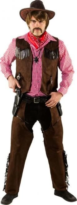 Cowboyvest Suède Heren -Halloween Winkel 7353