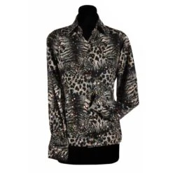 Blouse Tijger/Panter Zilver Dames