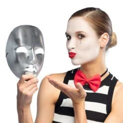 Masker Mime Zilver