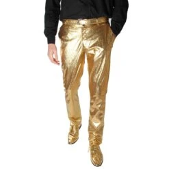 Heren Glitterbroek Goud