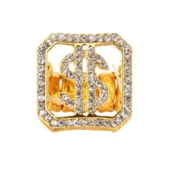 Ring Dollar Met Steentjes Goud