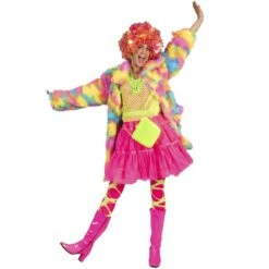 Fluffy Regenboog Bontjas -Halloween Winkel esp 508585 3