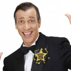 Broche Happy Newyear Goud -Halloween Winkel feestartikelen broche happy new year goud 3