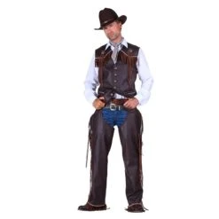 Cowboyvest Franjes Heren -Halloween Winkel heren cowboyvest bruin luxe