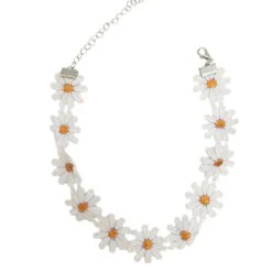 Ketting Bloemetjes Oker Geel