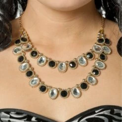 Ketting Met Steentjes Zilver-zwart