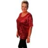 Pailletten Top Ronde Hals XL Rood