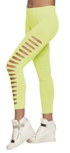 Gaten Legging Neon Groen