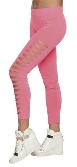 Gaten Legging Neon Roze