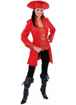 Markiezin Jas Dames Fluweel Rood