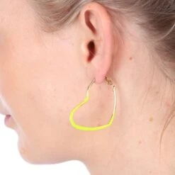 Neon Oorbellen Hart Geel -Halloween Winkel oorbel neon hart geel 4 gr