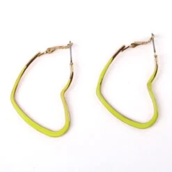 Neon Oorbellen Hart Geel