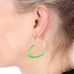 Neon Oorbellen Hart Groen -Halloween Winkel oorbel neon hart groen 4 gr