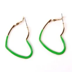 Neon Oorbellen Hart Groen