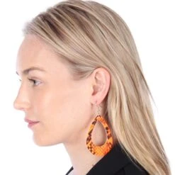 Neon Oorbellen Print Oranje 6 Neon Oorbellen Print Oranje -Halloween Winkel oorbel neon kroko oranje 3 gr