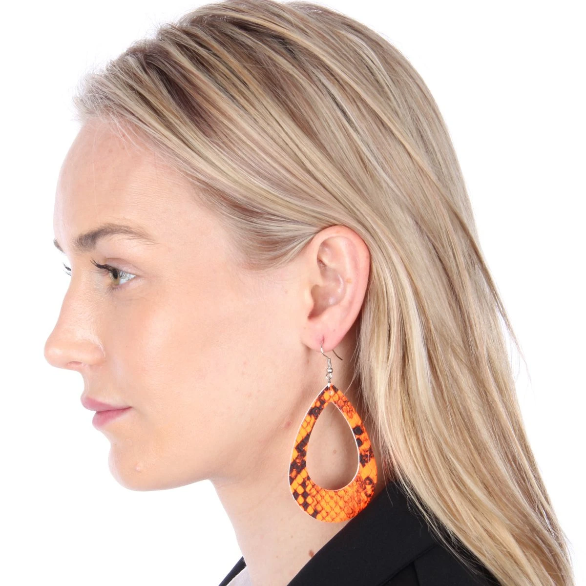 Neon Oorbellen Print Oranje 3 Neon Oorbellen Print Oranje - Afbeelding 3