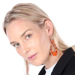 Neon Oorbellen Print Oranje 7 Neon Oorbellen Print Oranje -Halloween Winkel oorbel neon kroko oranje 4 gr