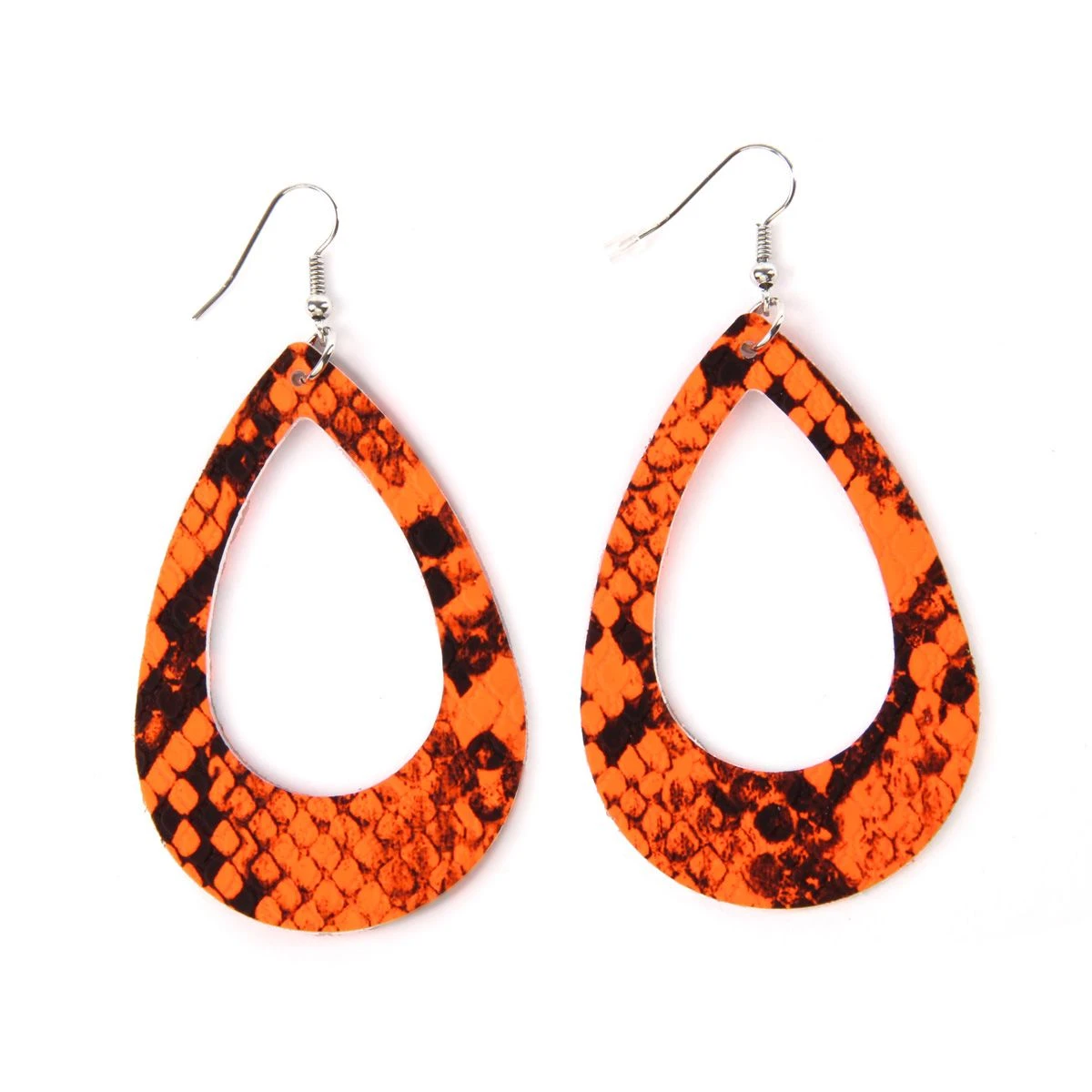 Neon Oorbellen Print Oranje 1 Neon Oorbellen Print Oranje