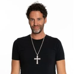 Ketting Kruis Zilver -Halloween Winkel pch 39 70055 2