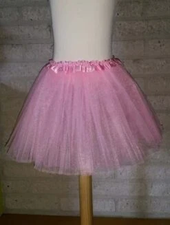Tule Rok Kind Div. -Halloween Winkel petticoat glitter kind hoofs kk roze 1