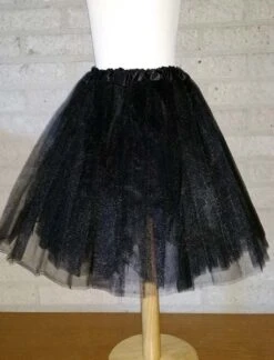 Tule Rok Kind Div. -Halloween Winkel petticoat glitter kind hoofs kk zwart 2