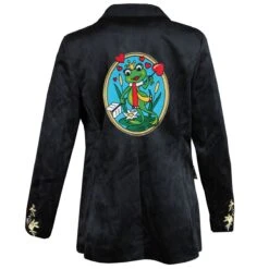 Oeteldonk Damesjas Zwart Fluweel Gepimpt 6 Oeteldonk Damesjas Zwart Fluweel Gepimpt -Halloween Winkel pwh pimp fluweel 3gr