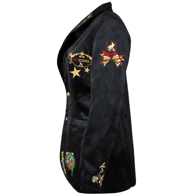 Oeteldonk Damesjas Zwart Fluweel Gepimpt 2 Oeteldonk Damesjas Zwart Fluweel Gepimpt - Afbeelding 2