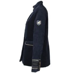 Oeteldonk Uniform Damesjas Ribfluweel Donkerblauw -Halloween Winkel pwh rib blauw vrouw 3 gr