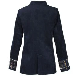 Oeteldonk Uniform Damesjas Ribfluweel Donkerblauw -Halloween Winkel pwh rib blauw vrouw 5 gr