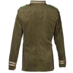 Oeteldonk Uniform Herenjas Ribfluweel Olijfgroen -Halloween Winkel pwh rib groen man 5 gr