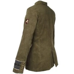 Oeteldonk Uniform Damesjas Ribfluweel Olijfgroen -Halloween Winkel pwh rib groen vrouw 4 gr