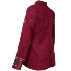 Oeteldonk Uniform Damesjas Ribfluweel Bordeauxrood -Halloween Winkel pwh rib rood vrouw 4 gr
