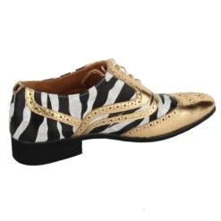 Herenschoen Zebra Goud 8 Herenschoen Zebra Goud -Halloween Winkel pwh schoen zebra 2gr