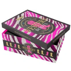 Luxe Cowboy Laarzen Roze/Zebra -Halloween Winkel pwhlaars doos gr 2