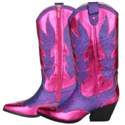 Luxe Cowboy Laarzen Roze/Paars Glitter -Halloween Winkel pwhlaars paars 3gr