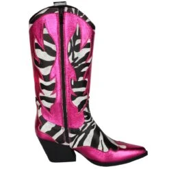 Luxe Cowboy Laarzen Roze/Zebra -Halloween Winkel pwhlaars zebra 2gr
