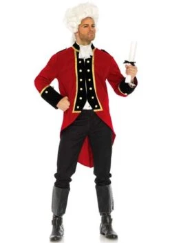 Rode Lakeien/officier Jas -Halloween Winkel red coat piraat heren kostuum lo85652 003 01 2