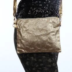Glitter Schoudertasje Goud
