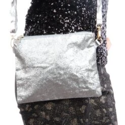 Glitter Schoudertasje Zilver