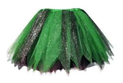Tule Rok Glitter Twee Kleuren (div. Kleuren) -Halloween Winkel tule rok groen zwart glitters 1
