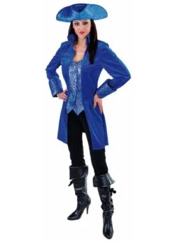 Markiezin Jas Dames Fluweel Kobalt Blauw